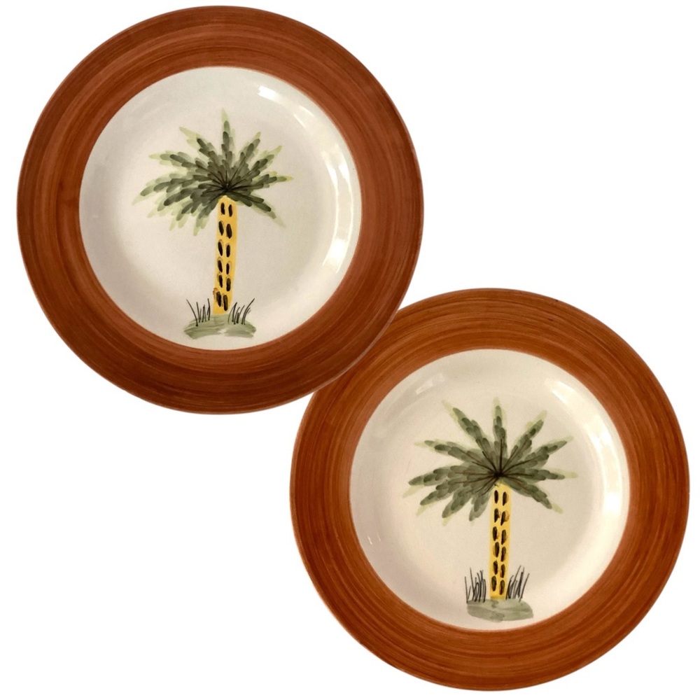 Tabletops Gallery “Summer Palm” Salad Plates – Set of 2 – 8.25”